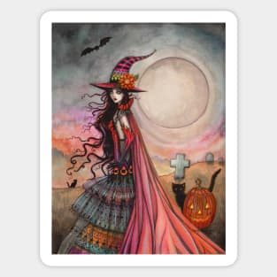 The Fanciful Witch Halloween Fantasy Art by Molly Harrison Sticker